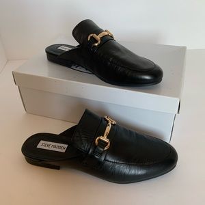 Steve Madden Women’s Black Leather Loafers Size 8 NWOT
